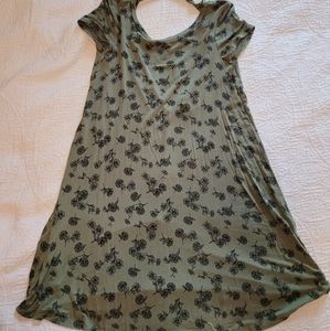 Forever 21 swing dress, floral green and black